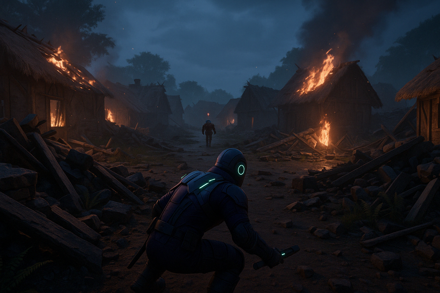 Leaf Village under attack at night